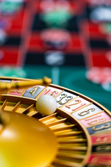 Obraz premium Roulette table close up at the Casino - Selective Focus