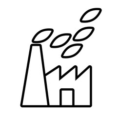 factory plant building line stile icon