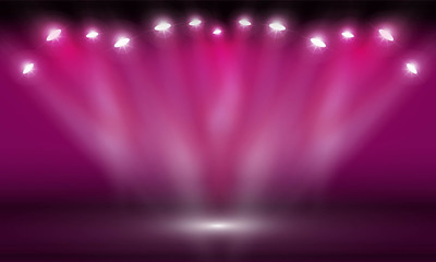 Stage podium with lighting, Stage Podium Scene with for Award Ceremony on Light Colorful Background vector design.