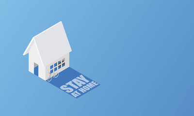 House in isometric and working at home vector design