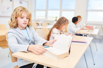 Children in elementary school in class