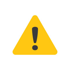 Vector attention sign with exclamation mark icon. Danger symbol. Flat Vector. Risk sign.