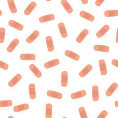 Seamless pattern with bandage plaster