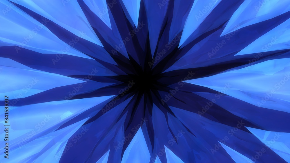 Wall mural abstract reflective shiny crystal tunnel cave of jagged spikes - abstract background texture