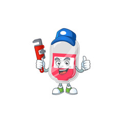 Mascot design concept of bag of blood work as smart Plumber