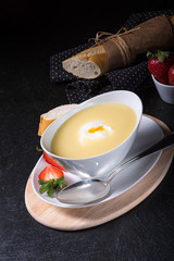 Delicious spring white asparagus soup
