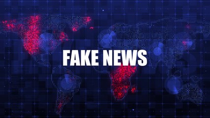 fake news title text overlaying on world map futuristic HUD interface technology represent to fake news on internet - Powered by Adobe