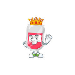 The Charismatic King of bag of blood cartoon character design wearing gold crown