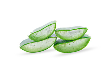 aloe vera slices isolated on a white background