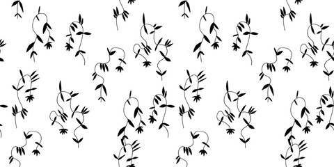 Little flower seamless pattern in vintage Scandinavian minimalism aesthetic, retro background.