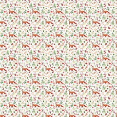 Cute watercolor forest pattern. Hand drawn seamless texture.