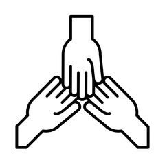 hands human solidarity line style