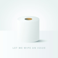 Illustration of white tissue paper roll with quote