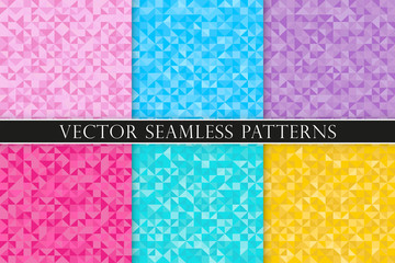 Art set. Colored geometric pattern with triangular.