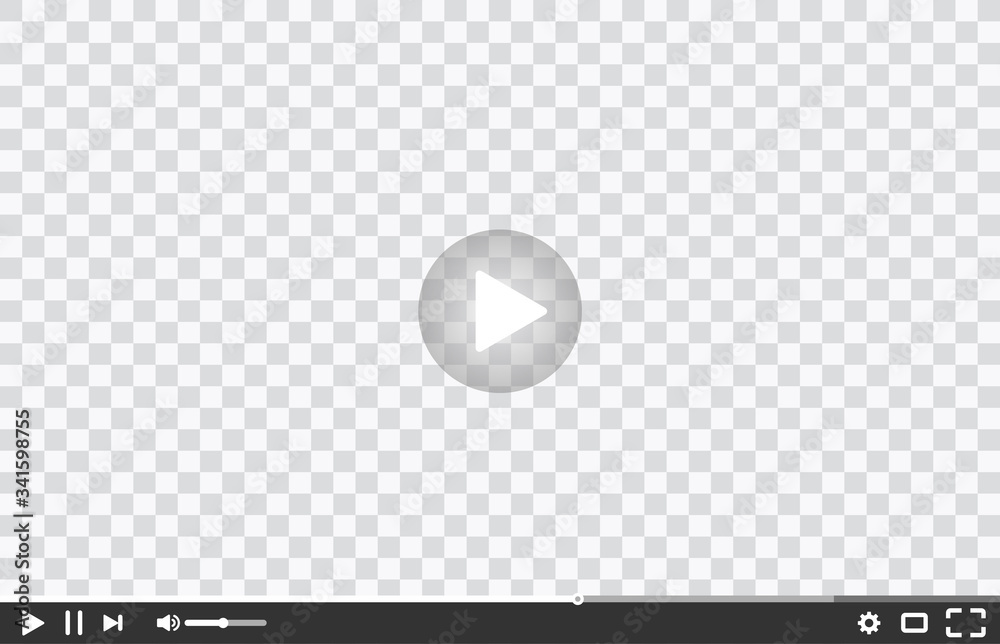 Poster new video player window template for web or mobile apps isolated on transparent background. flat sty