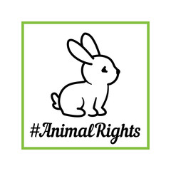 Cruelty-free, no animal testing, animal rights vector label, badge