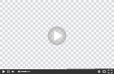 New video player window template for web or mobile apps isolated on transparent background. Flat style watching video online minimalistic page design. Vector illustration eps 10 - obrazy, fototapety, plakaty