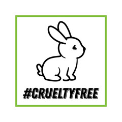 Cruelty-free, no animal testing, animal rights vector label, badge
