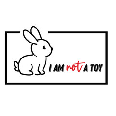 Cruelty-free, no animal testing, animal rights vector label, badge