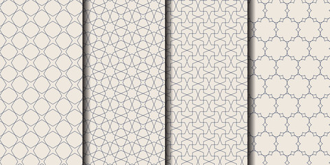 Illustration vector graphic set of classic line pattern. good for print design. fabric or wallpaper.