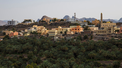 Fototapeta na wymiar View of the Misfat Al Abriyeen village in Oman