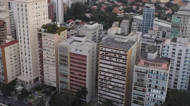 Aerial view to the buildings and city, Higienópolis neighborhood, Sao Paulo, Brazil