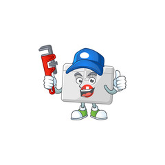 Mascot design concept of first aid kit work as smart Plumber