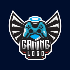 Hands, both hands, abstract hands with joystick game controller esport vector logo design template © Guavanaboy