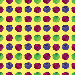 green, blue and purple cabbage seamless pattern. isolated vegetable illustration.