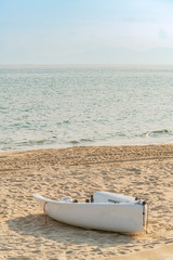 boat on the beach in summer