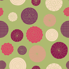 Seamless pattern with hand drawn circles, doodles. Vector illustration. EPS 10