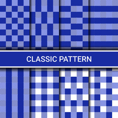 Illustration vector graphic of blue square classic pattern. . good for print design. decoration and wallpaper.