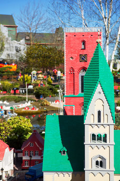 Billund, Denmark - 25 April 2014: Legoland Billund Resort. Famous amusement park and hotel