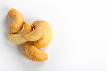 cashews nuts on a white background
