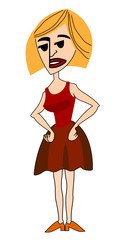 Angry Woman. Furious Girl. Negative Emotions. Bad Days. Bad Mood. Stressful Woman. Comic Background Vector illustration