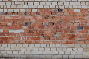 wall of colorful bricks closeup