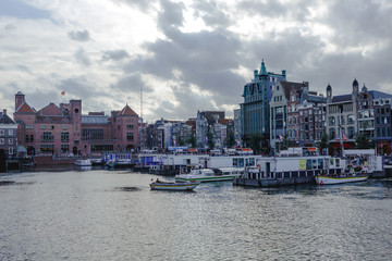 Fototapeta premium Colourful amsterdam city view