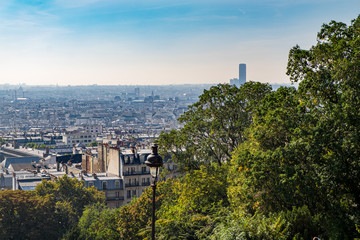 The Basilique du Sacre Coeur de Montmartre view in Paris, France