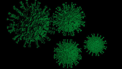 virus on a black background