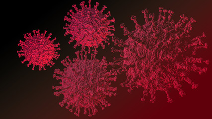 virus on a black background