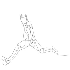 vector, on a white background, a single continuous line drawing of a man running