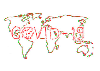 world map with the inscription COVID-19