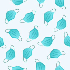 Protective medical face mask seamless pattern.