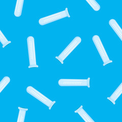 Glass lab test tubes seamless pattern template.