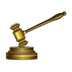 Gavel. Judge hammer icon. Auction court hammer. Lawyer's hammer. Wooden judges gavel. Vector illustration.