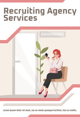 Recruiting agency services poster template