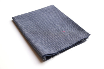 blue fabric cloth isolated on white background