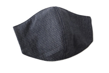 black cloth mask design made from cotton fabric, object isolated on white background