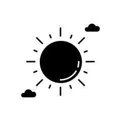 Clear sunny sky black glyph icon