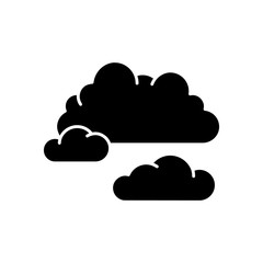 Cloudy weather black glyph icon